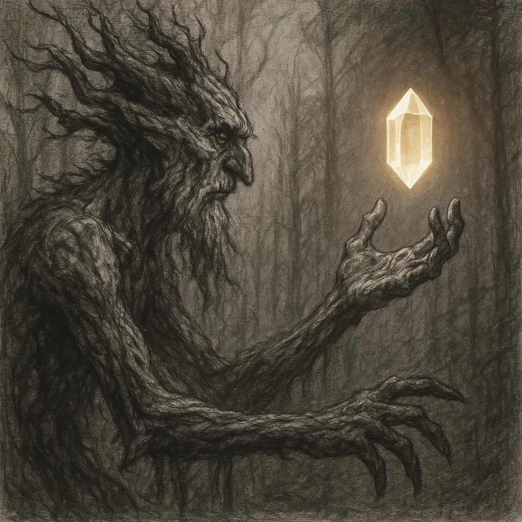 Hand-drawn Charcoal Depiction of a Mystical