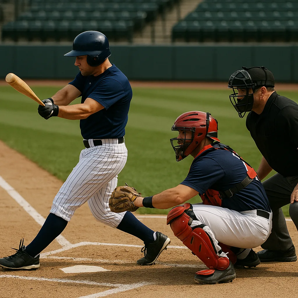 Baseball Player in a Navy Jersey