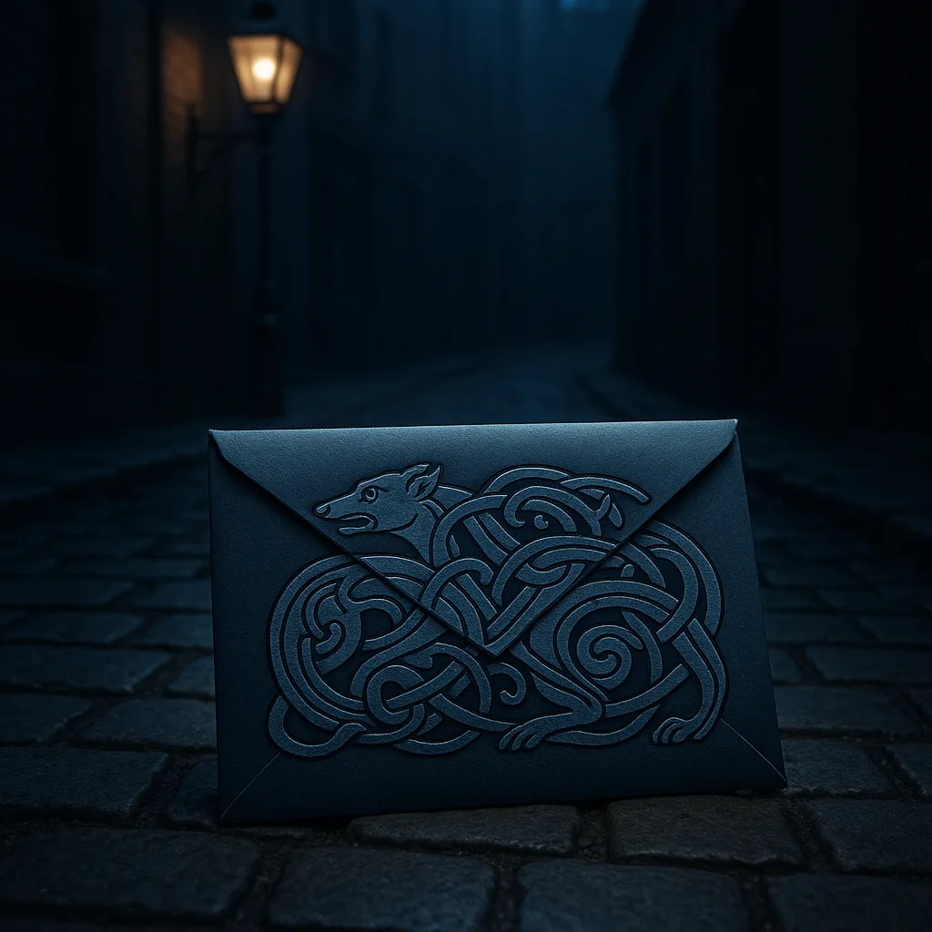 Envelope Adorned with Intertwined Zoomorphic Animals Lies in Profile