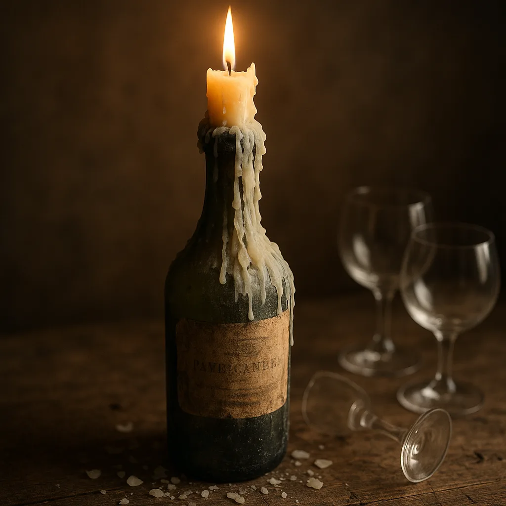 Aged Wine Bottle with a Curvaceous Neck and a Worn