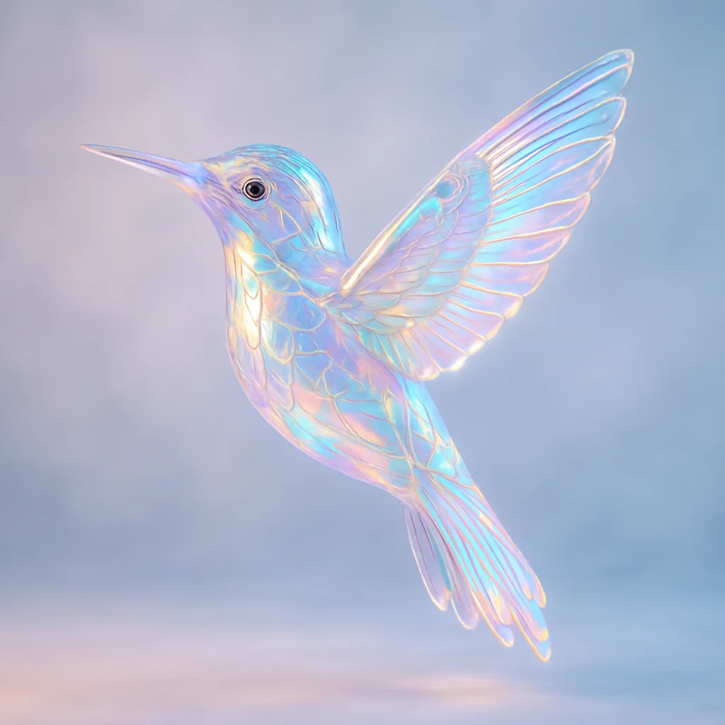 Envision a Hummingbird Sculpture Reimagined as a Radiant