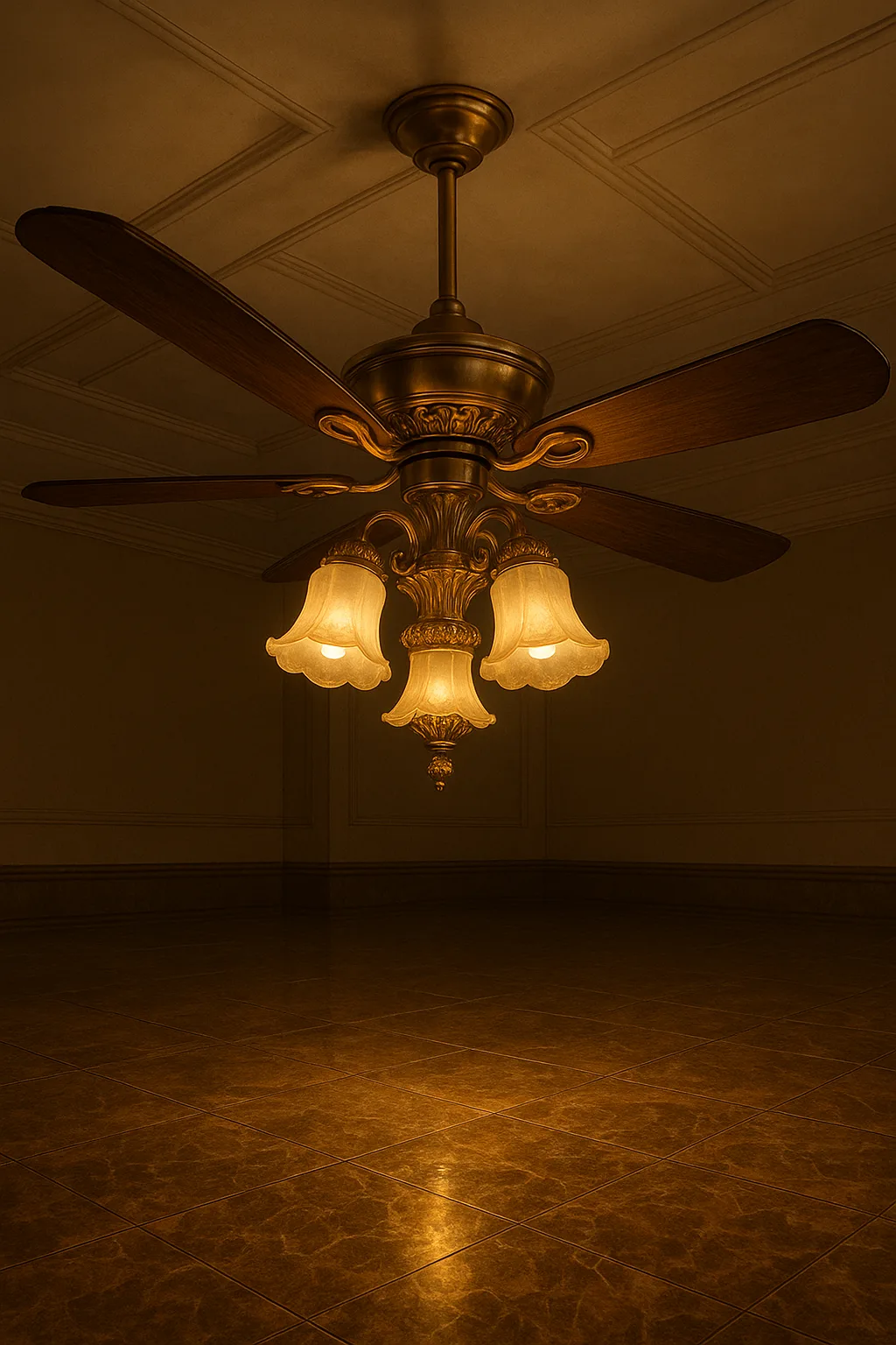 Stunning Ceiling Fan with Elegantly Arched Blades