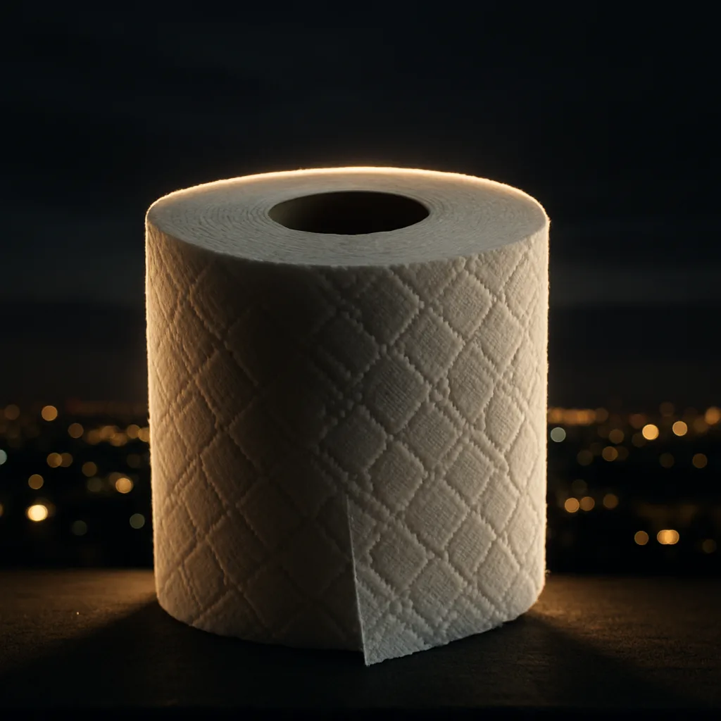 Single Roll of Bright White Toilet Tissue