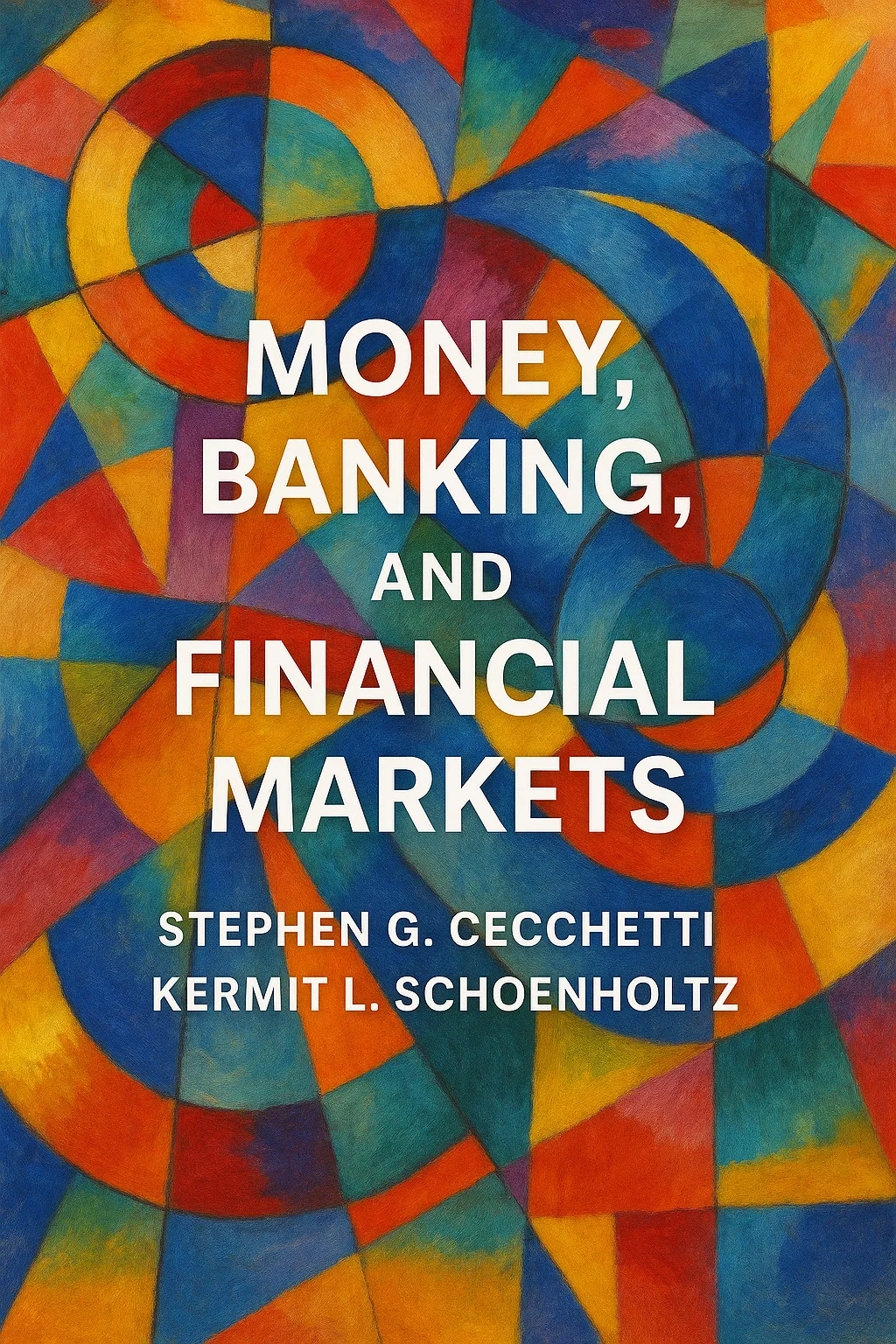 Textbook Cover Featuring Colorful Abstract Artwork with the Title "Money