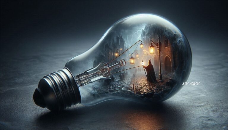 Miniature Medieval Scene Inside Glass Bulb
