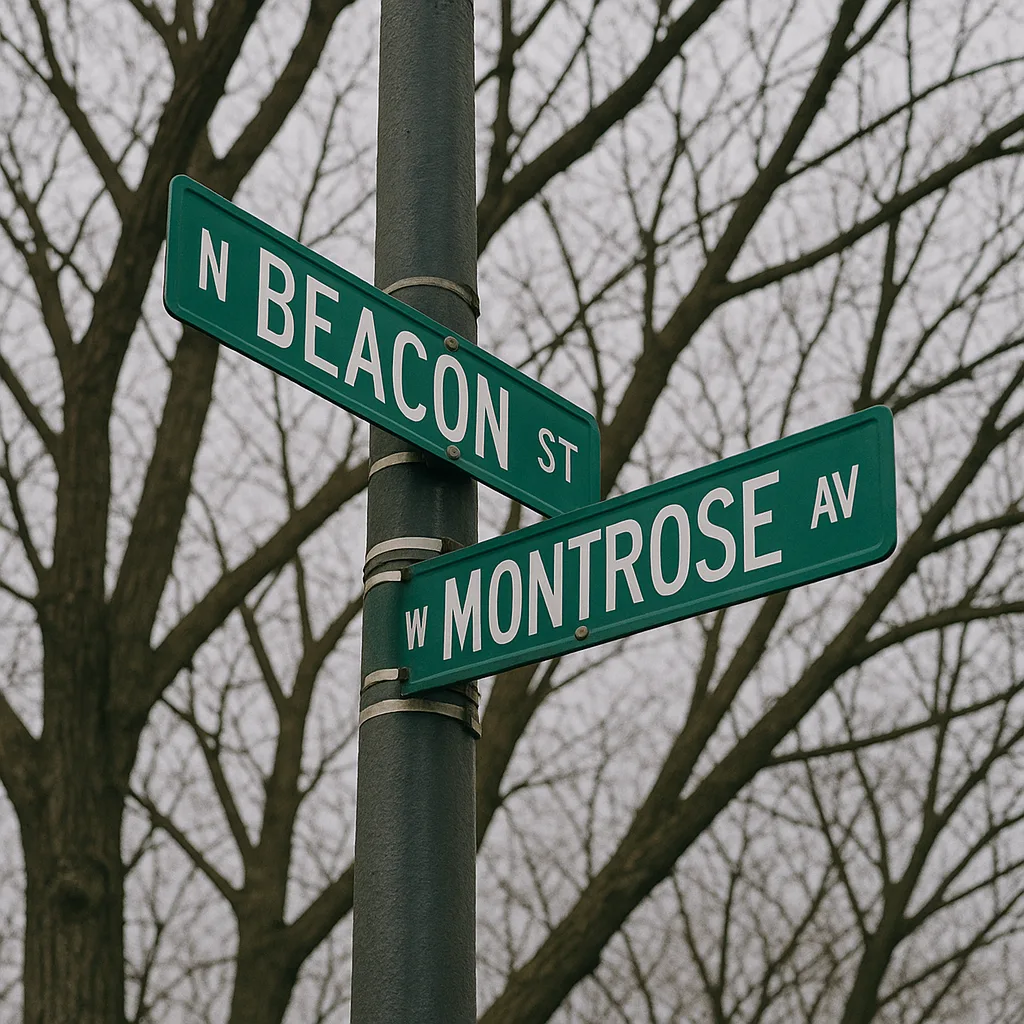 Street Sign Pole Displaying "N Beacon St"