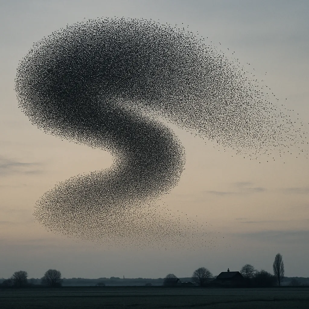Vast Flock of Starlings Forms