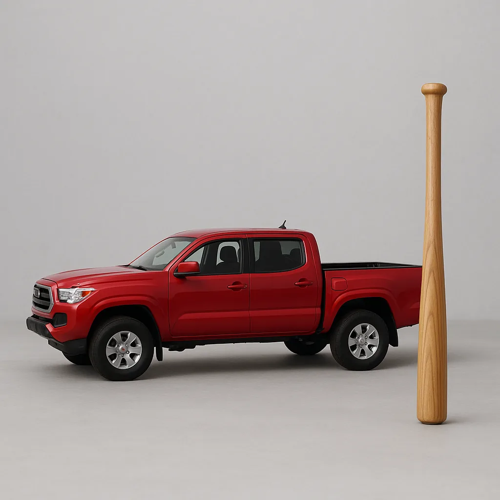 Wooden Baseball Bat Upright