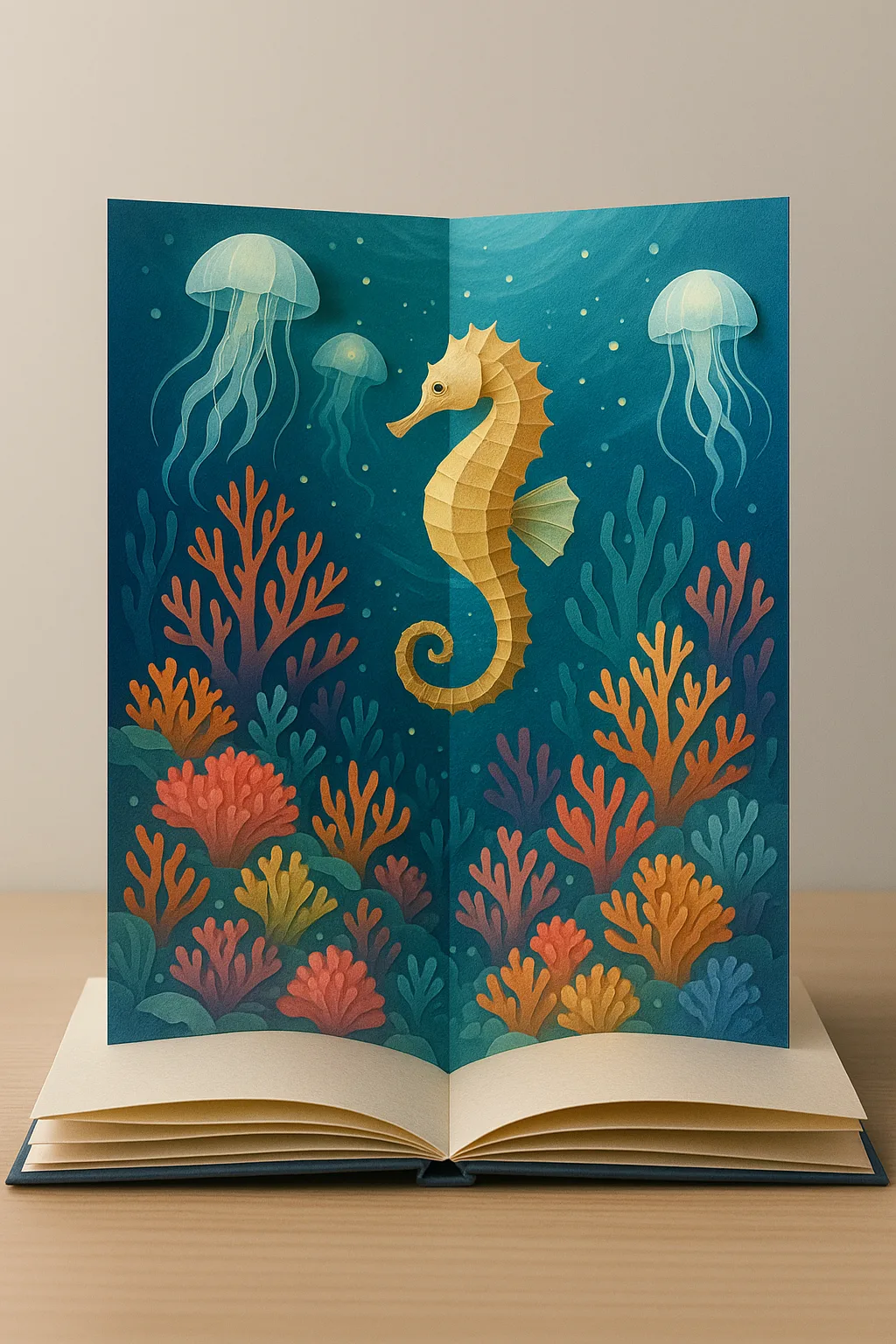 Intricately Designed Foldable Paper Sculpture Pop-up Book