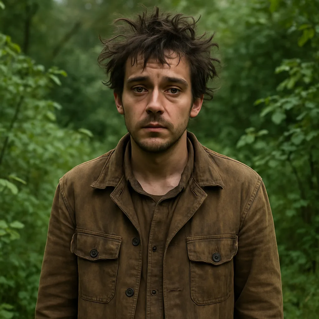 Person with Messy Dark Hair