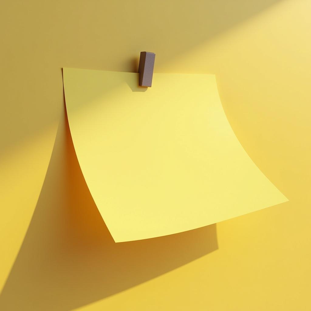 Yellow Sticky Note in Photorealistic Octane Render