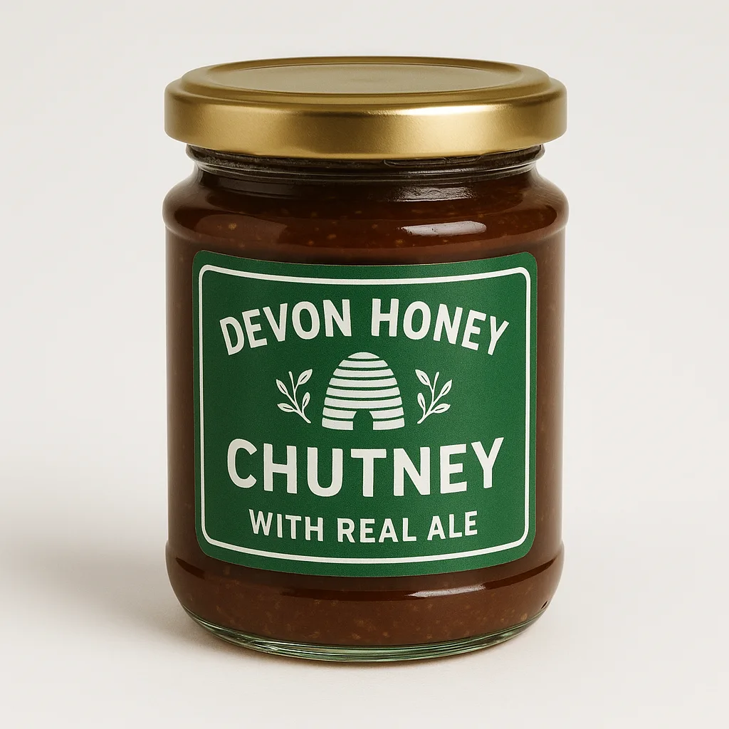 Jar of Devon Honey Chutney with Real Ale