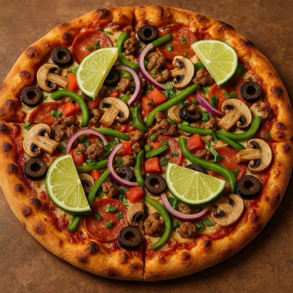 Pizza Topped with an Assortment of Ingredients