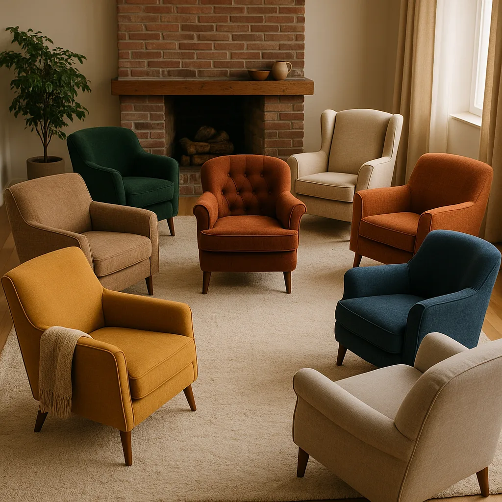 Eight Armchairs Were Arranged in a Welcoming Manner