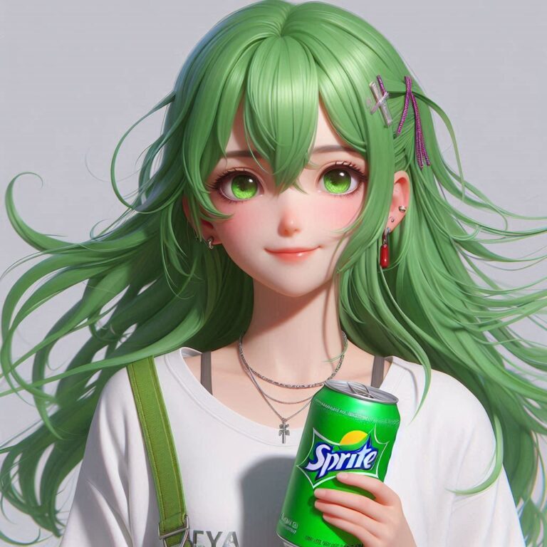 Vibrant Portrait of Girl with Sprite