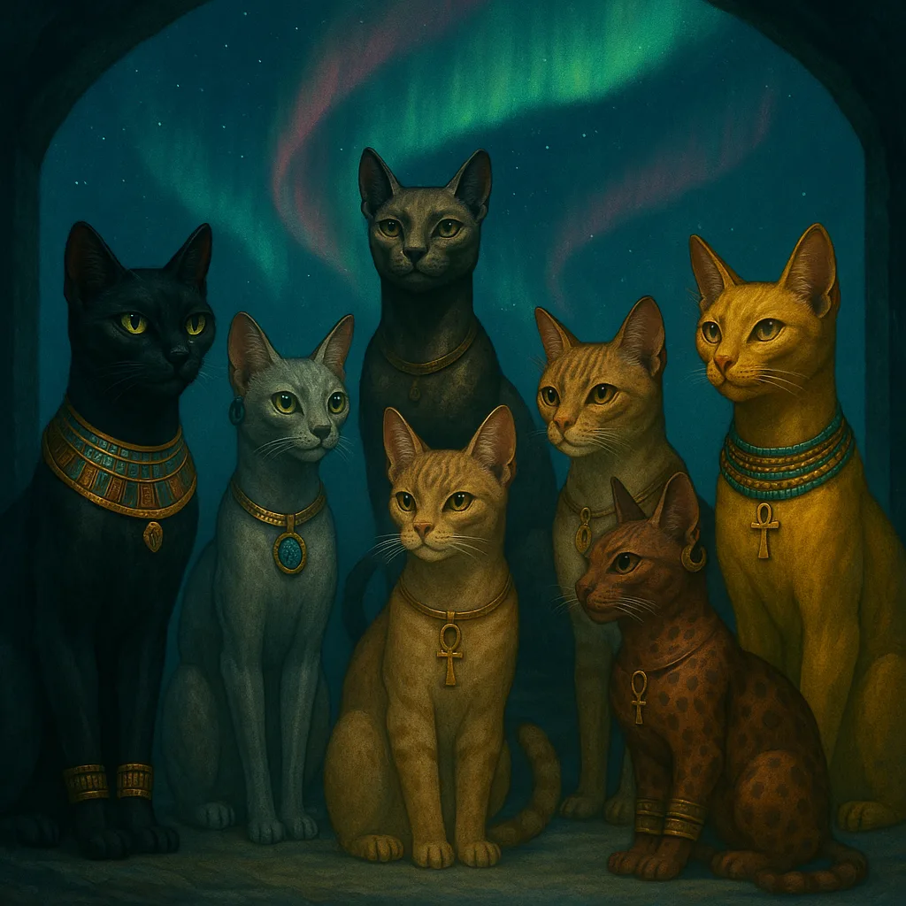 Around Seven Egyptian Cats