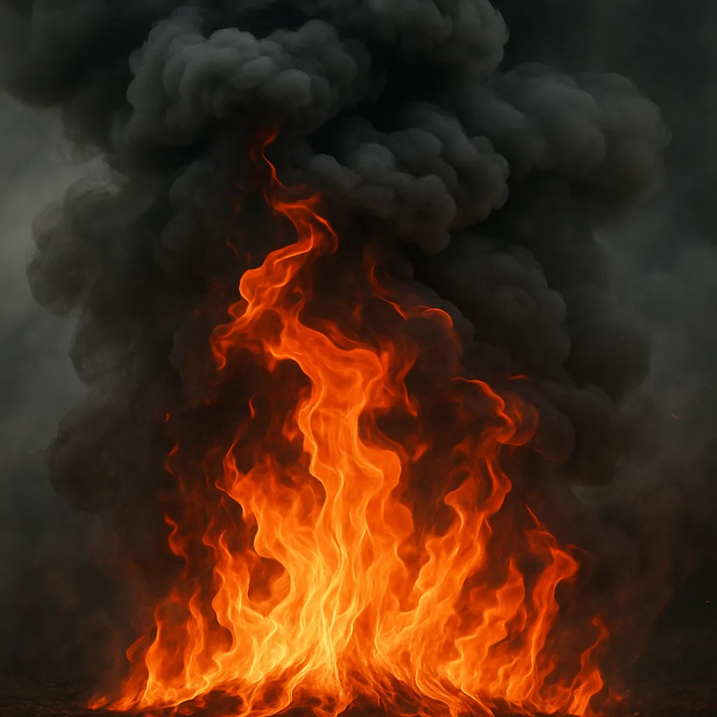 Interwoven Flames Dance Within a Roaring Blaze