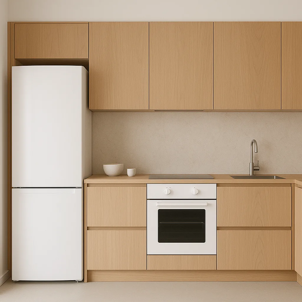 Modern Kitchen Design Highlights Natural Wood Cabinets
