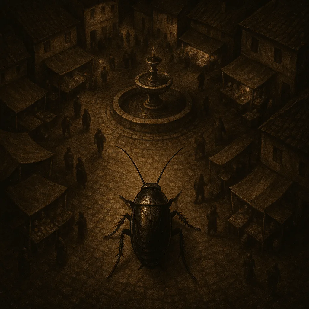 Bustling Village Square