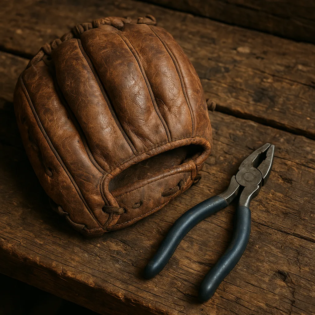 Battered Brown Baseball Glove