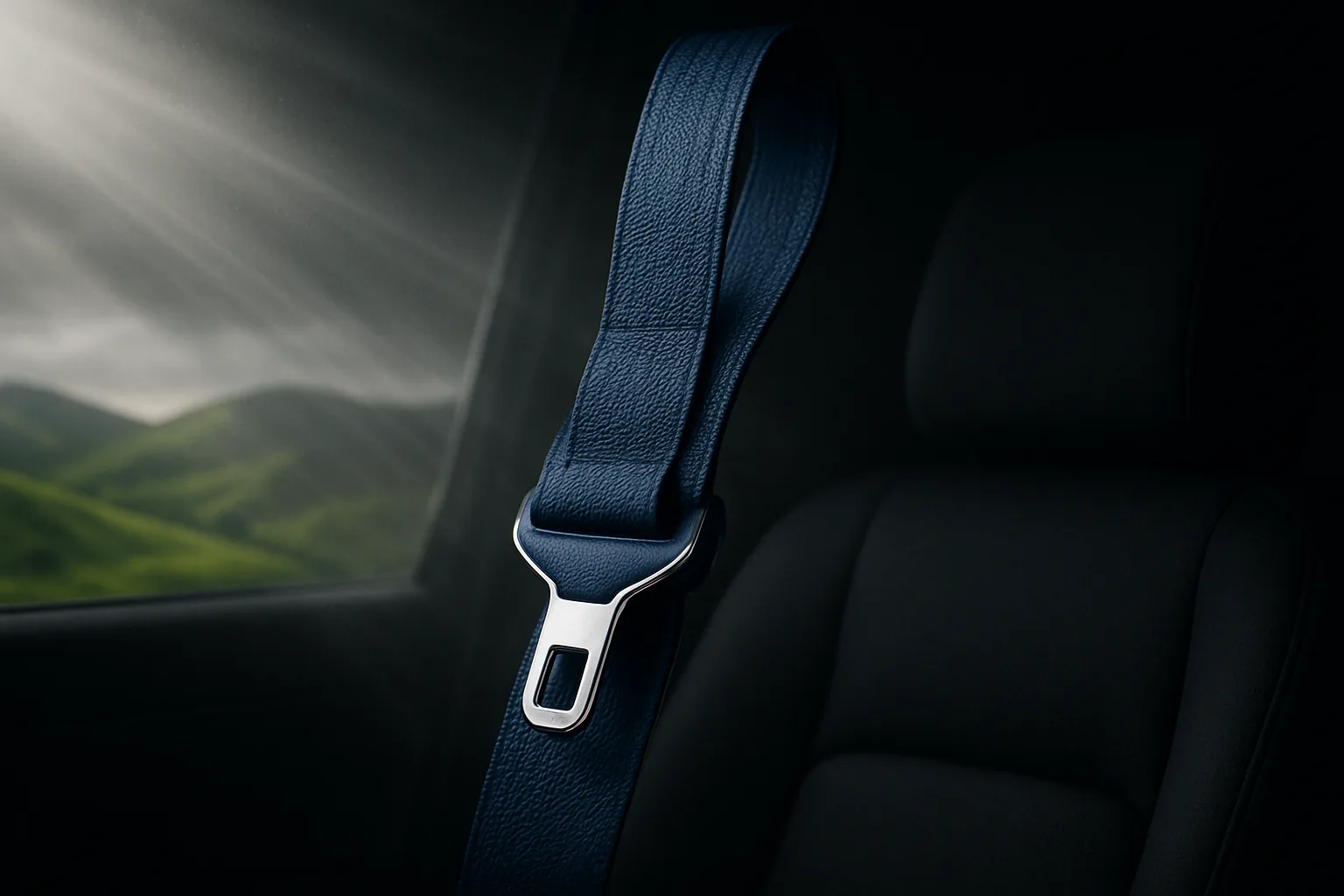 Solitary Deep Blue Seat Belt