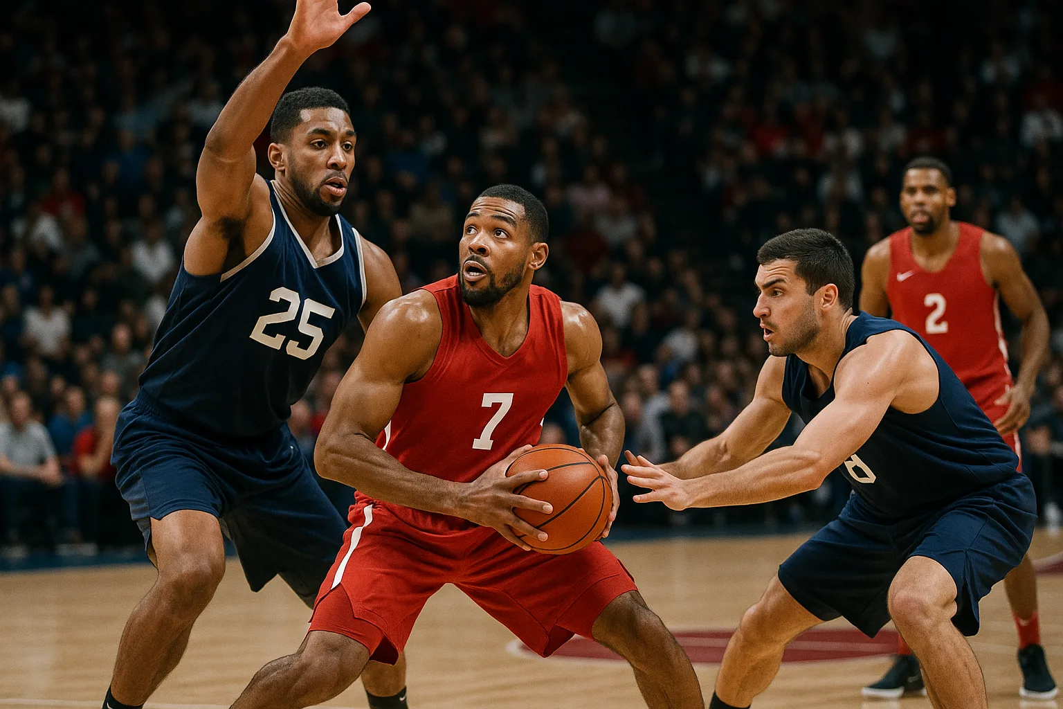 Basketball Game with Players in Action