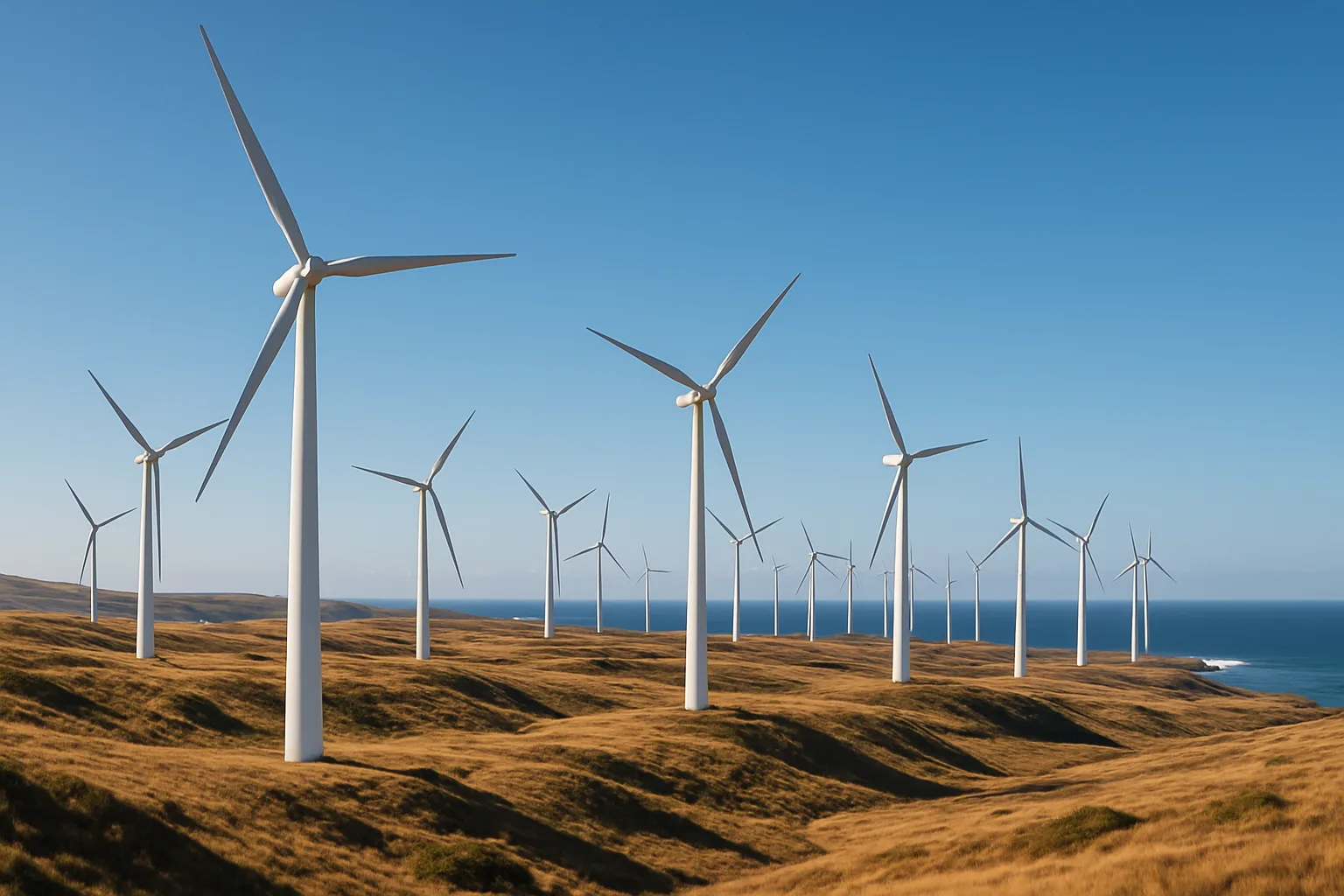 Numerous Colossal Wind Turbines