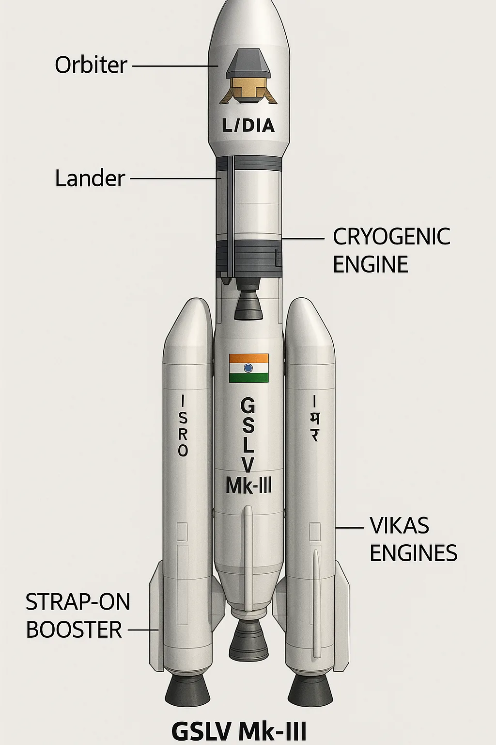 Illustration of the GSLV MK-III Rocket
