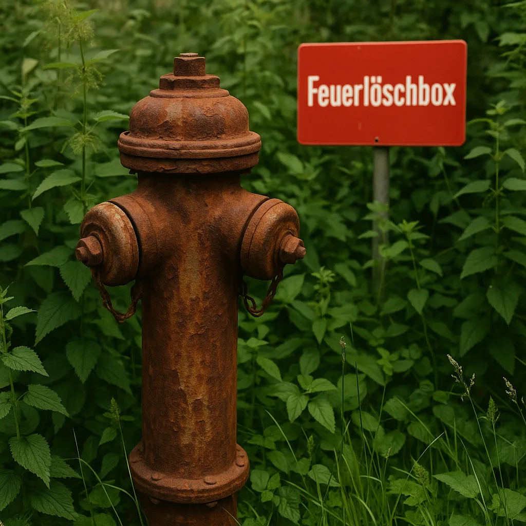 Rusty Fire Hydrant Surrounded by Green Vegetation