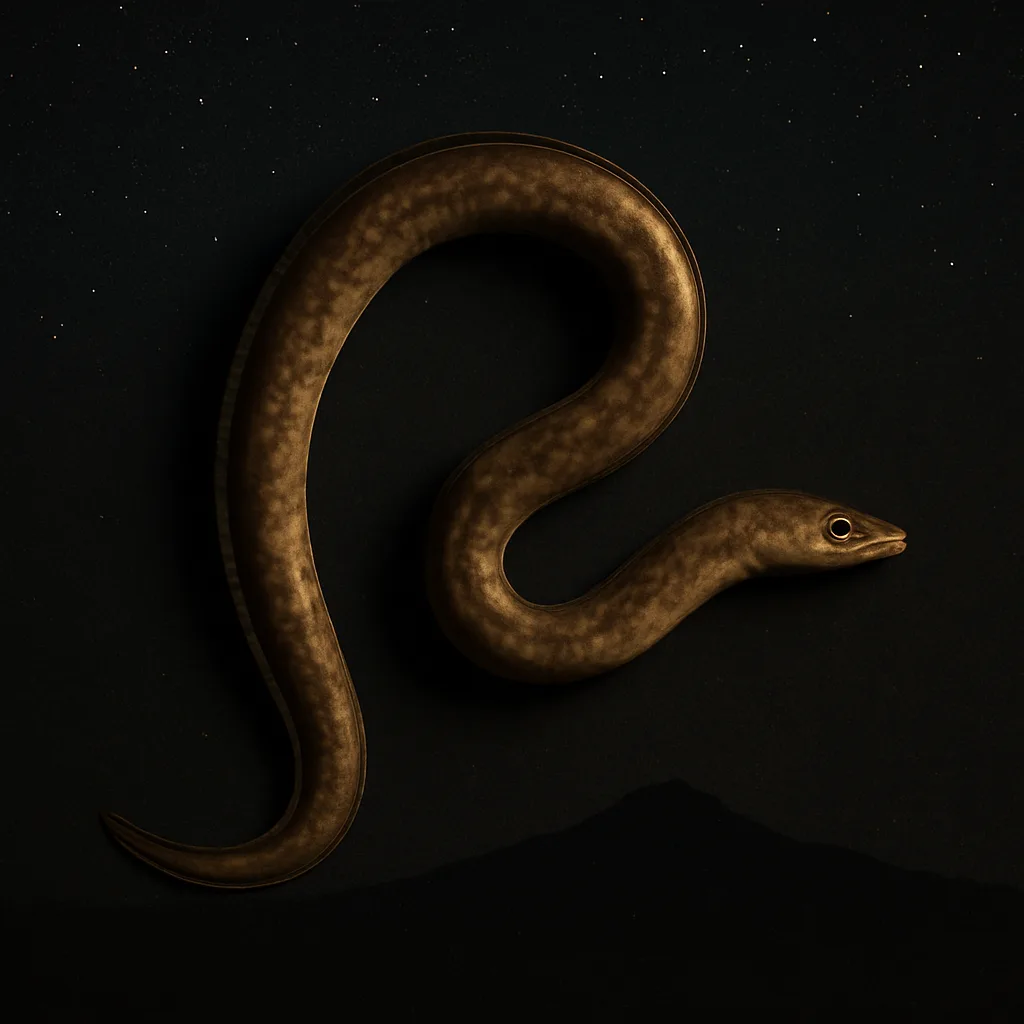 Single Elongated Serpentine Eel
