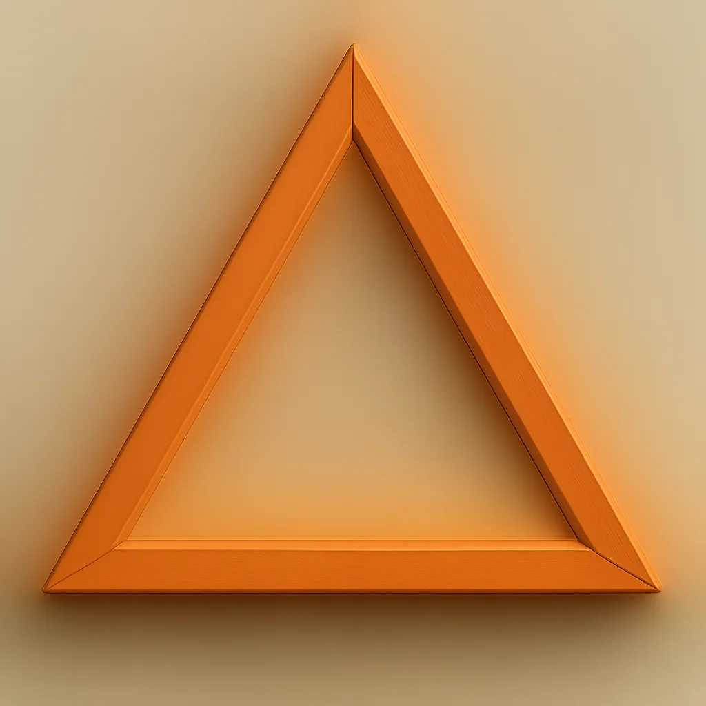 Triangular Orange Frame Encasing an Image