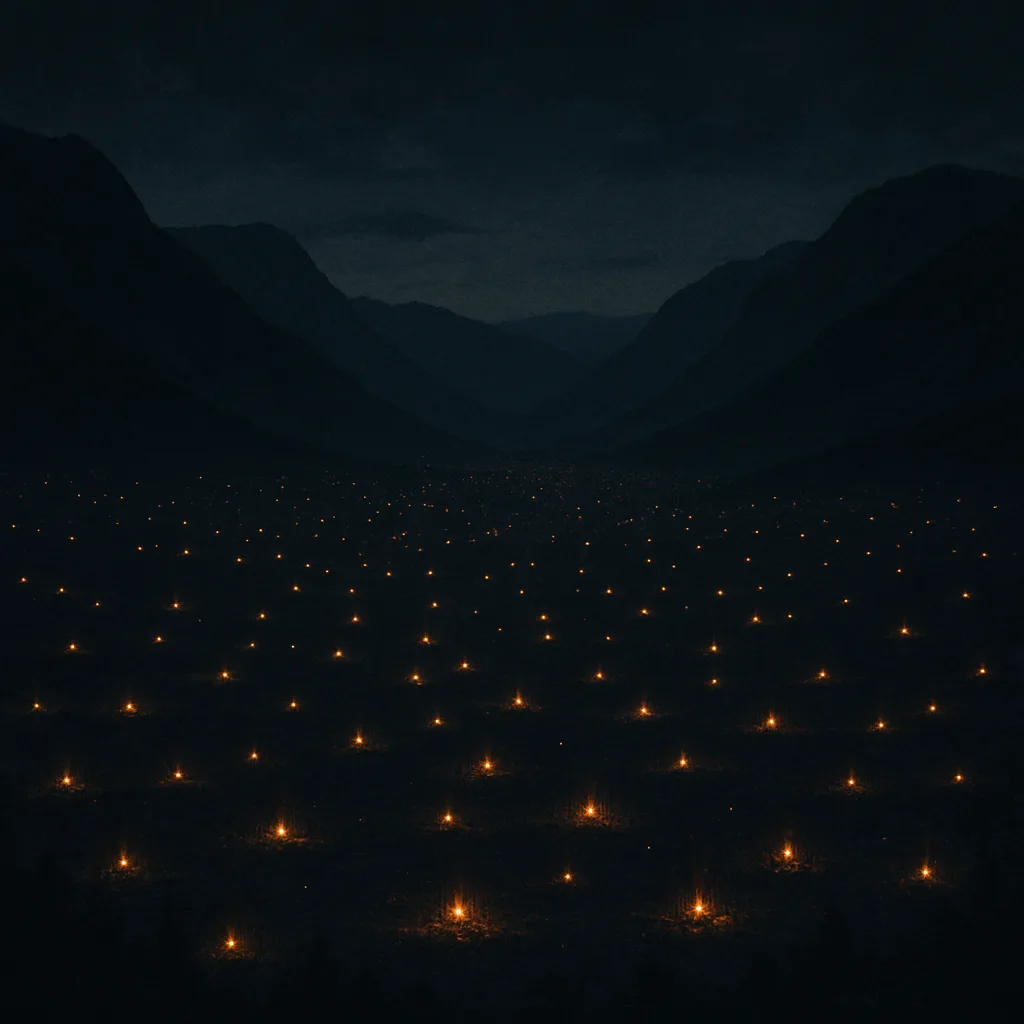 Countless Distant Campfires Twinkle Like Fallen Stars Across a Vast