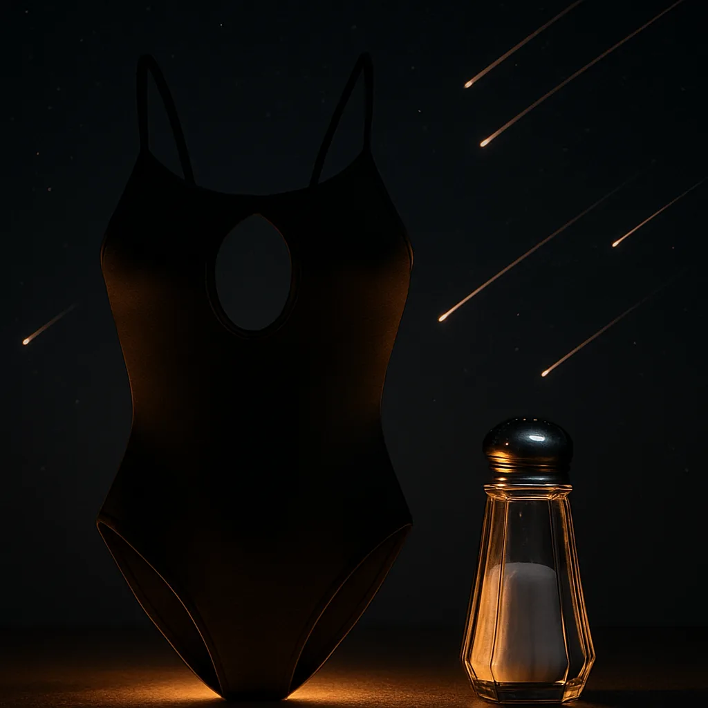 Solid Black Matte Finish Jersey Maillot with Thin Spaghetti Straps