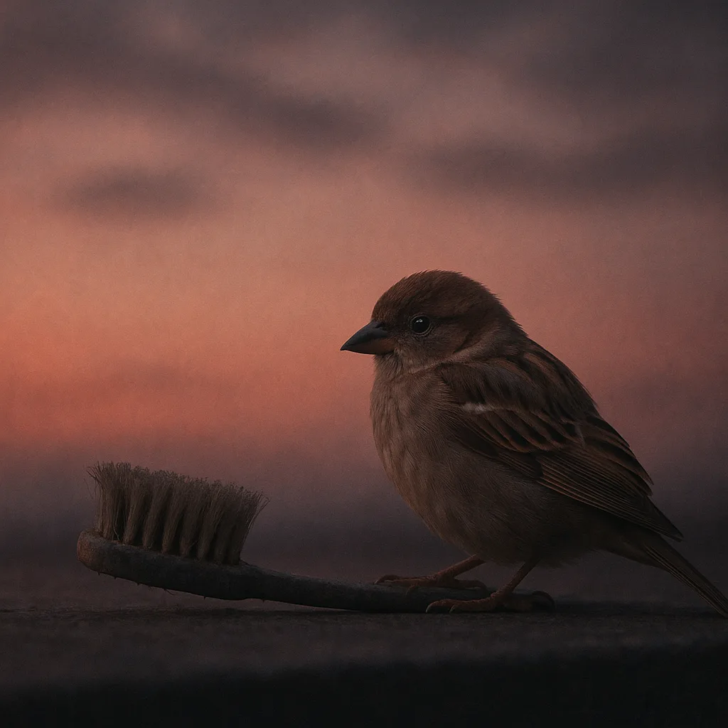 Wistful Tableau Featuring a Sparrow