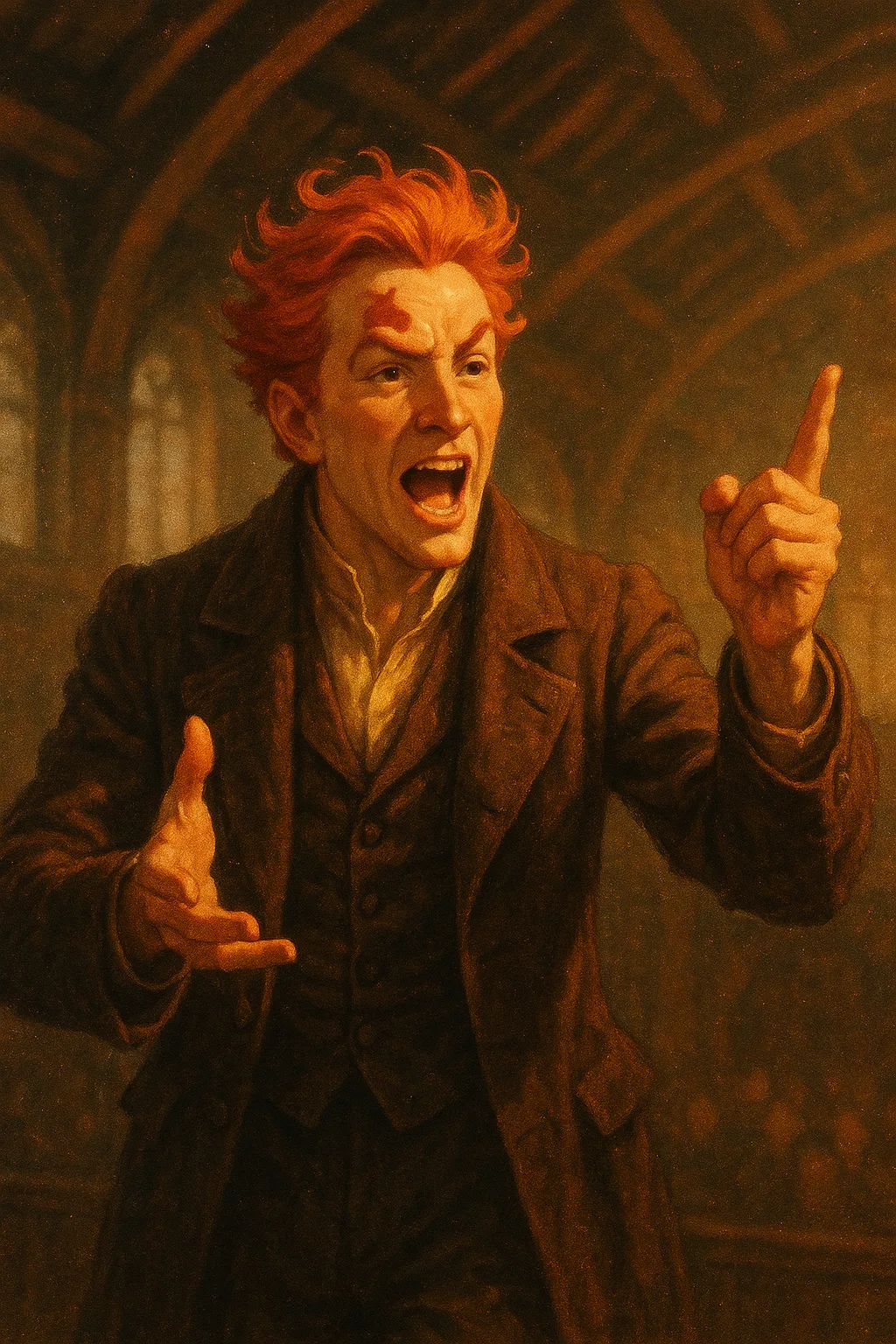 Charismatic Trickster with Fiery Red Hair