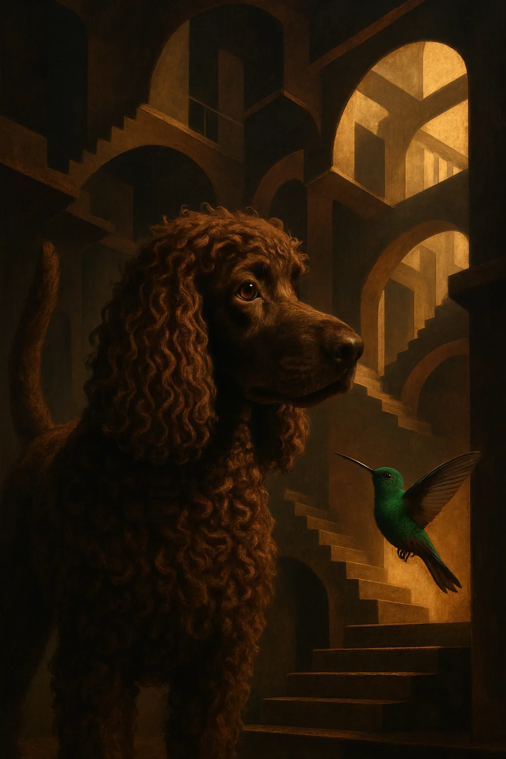 Puce Liver Irish Water Spaniel