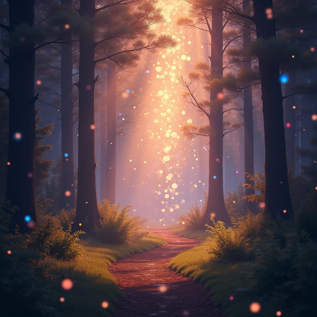 Swirling Magical Auras in Twilight Forest