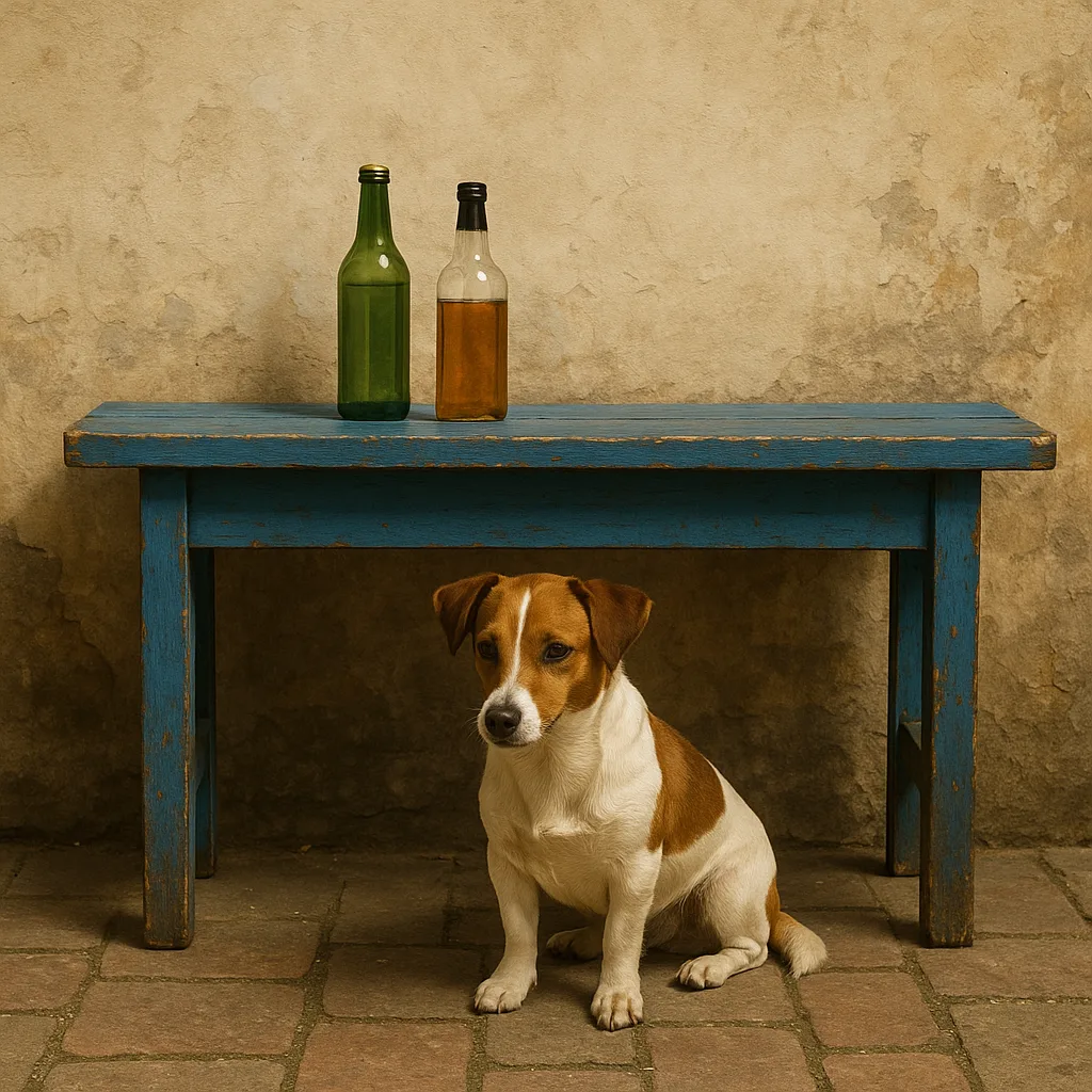 Small Brown and White Dog Sits