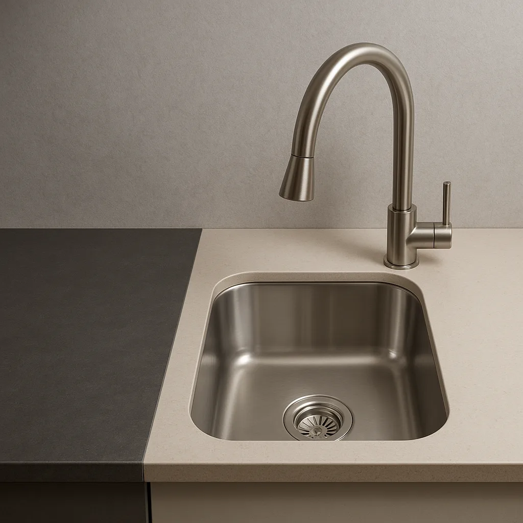 Kitchen Design Displaying a Stainless Steel Sink