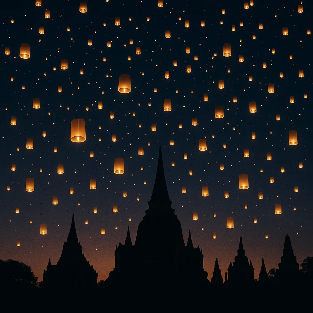 Countless Tiny Paper Lanterns Float Upwards