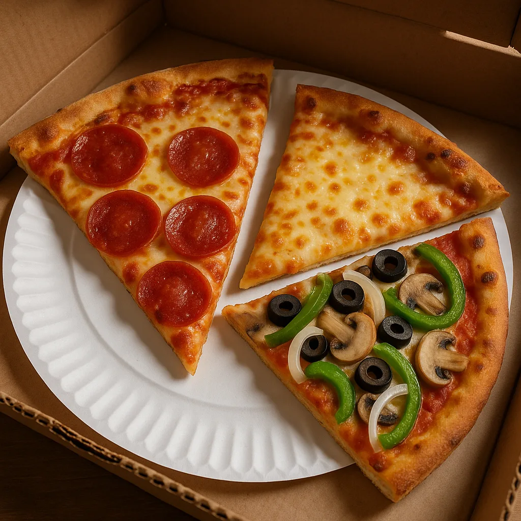 Three Slices of Pizza—pepperoni