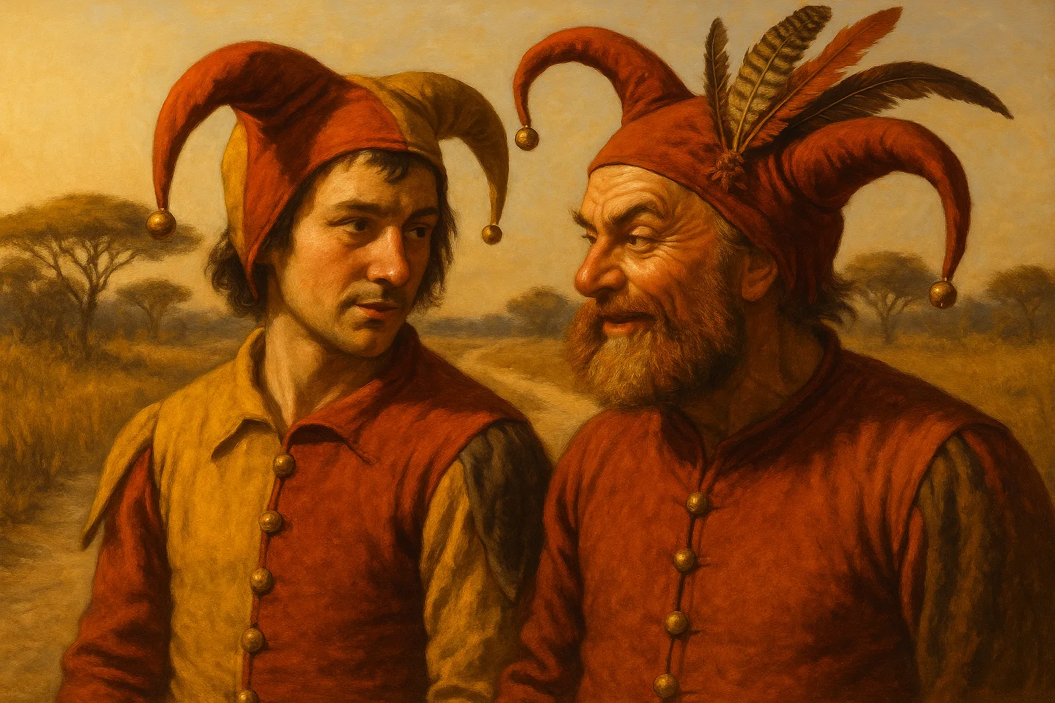 Renaissance Jester in Cotton with Medium Hair and a Vibrant