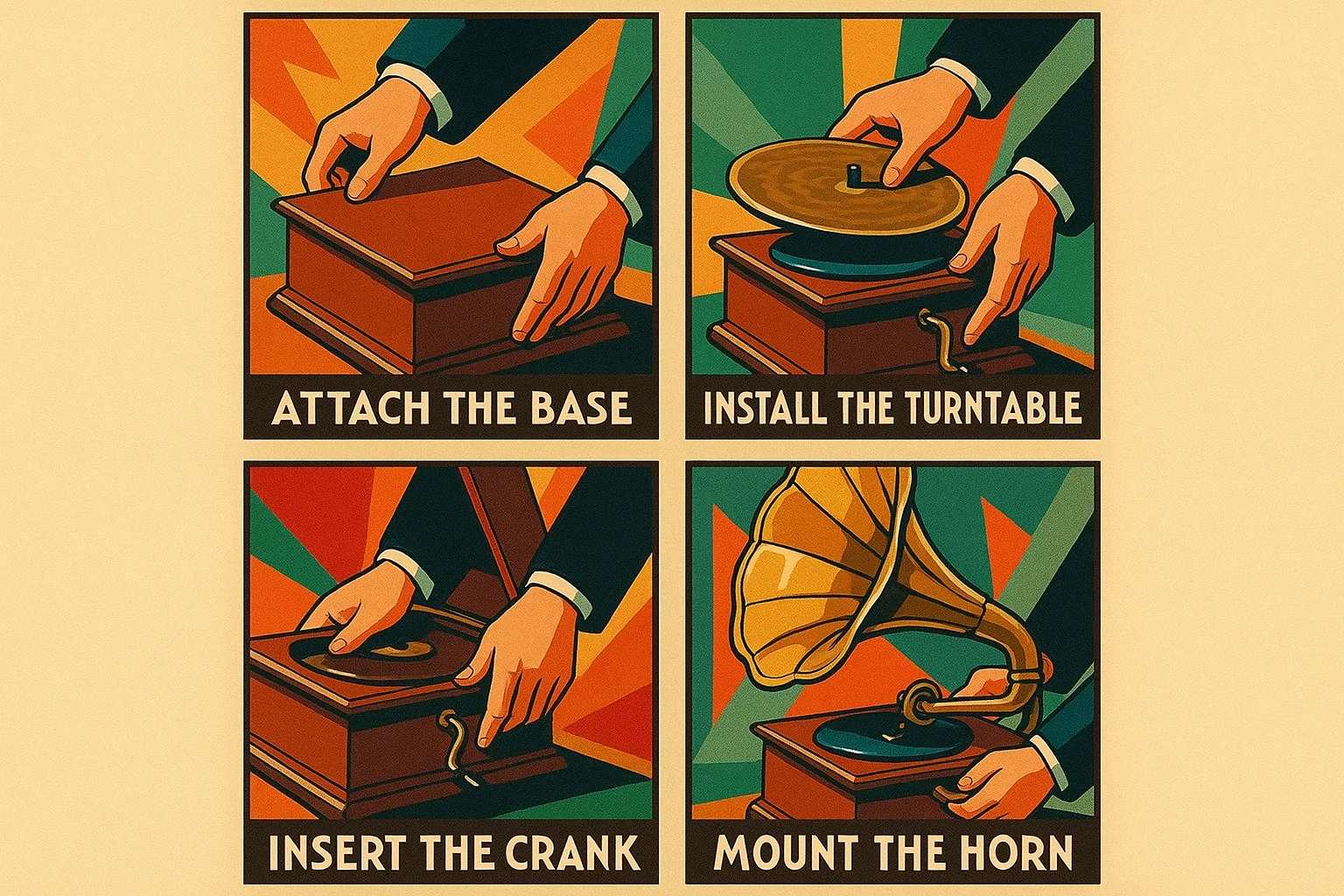 Sequential Procedure for Building a Classic Gramophone