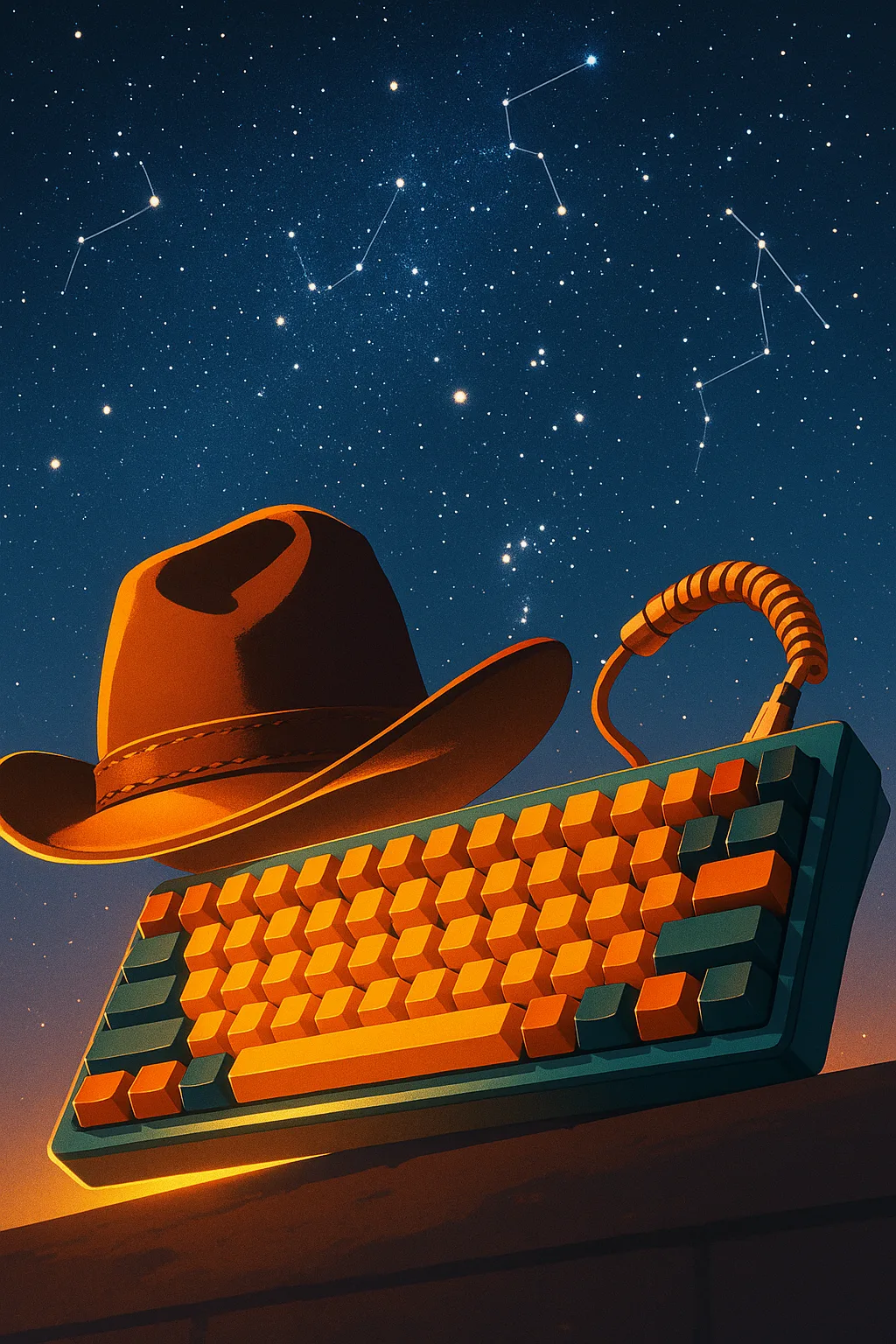 Two Distinct Items—a Rich Brown Cowboy Hat