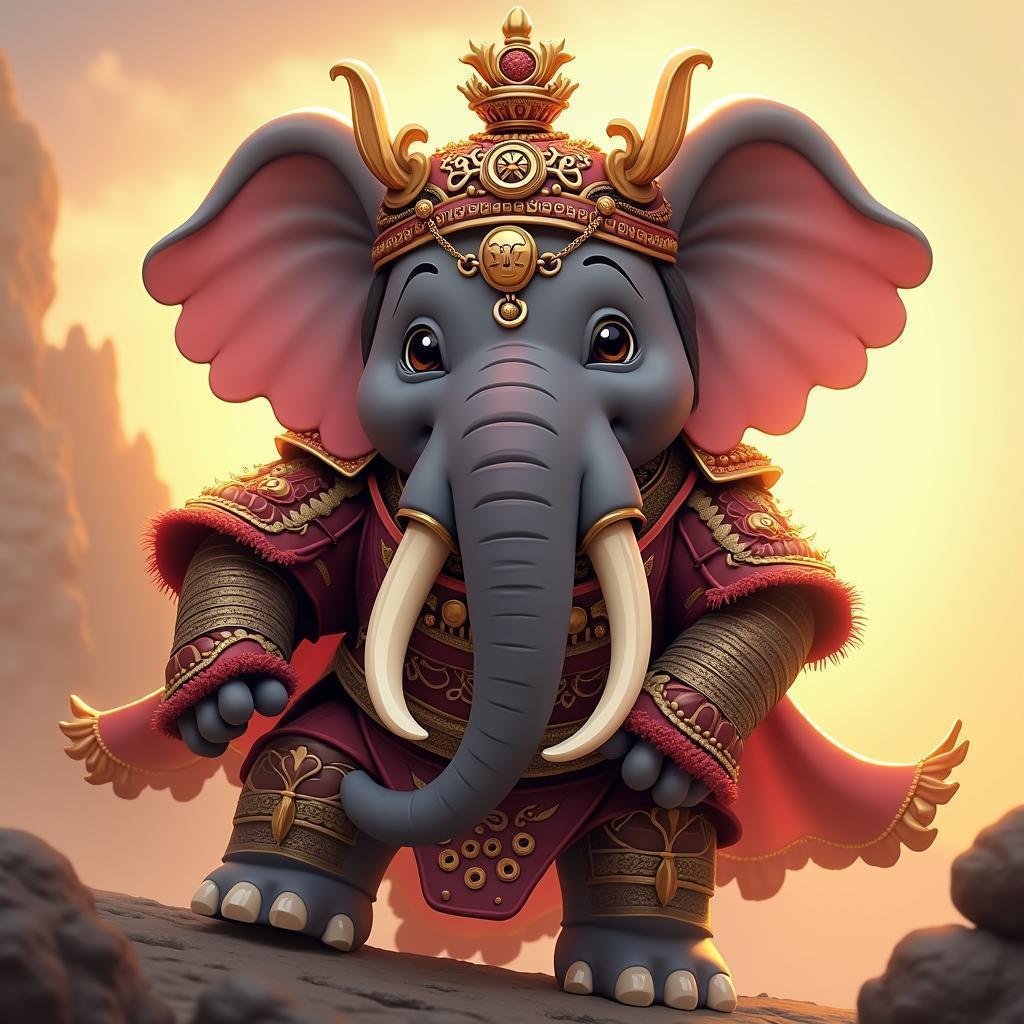 Anime Elephant Clad in Korean Armor
