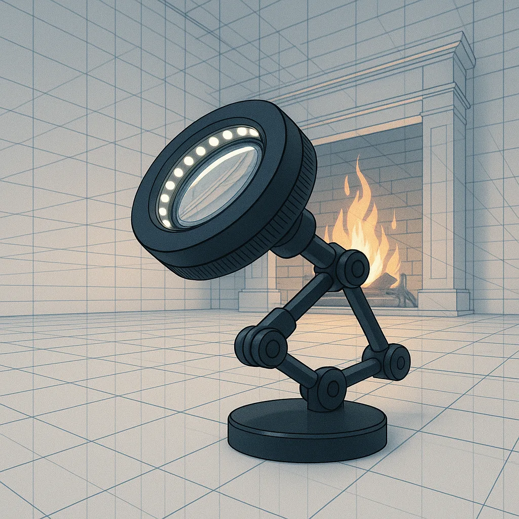 Single Matte Black Metal Loupe—characterized by its Ring of LEDs