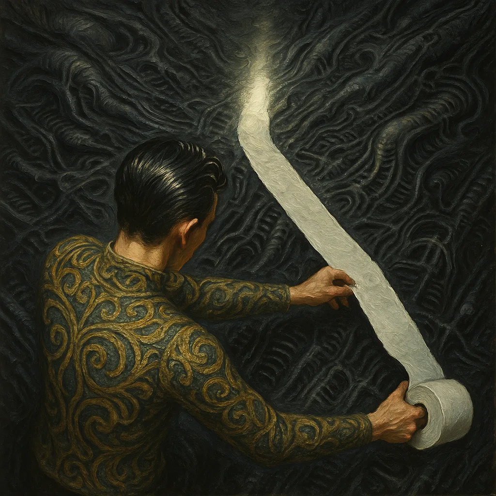 Artist with Visible Gelled Hair