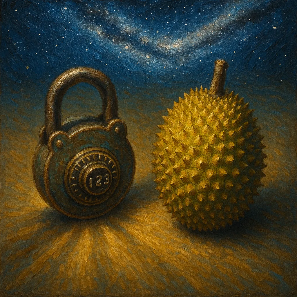 Two Distinct Items—a Classic Rounded Padlock Form Combination Lock