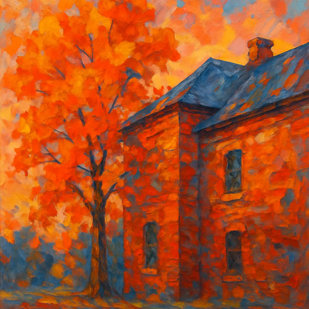Impressionistic Painting That Showcases a Vivid Interplay of Colors
