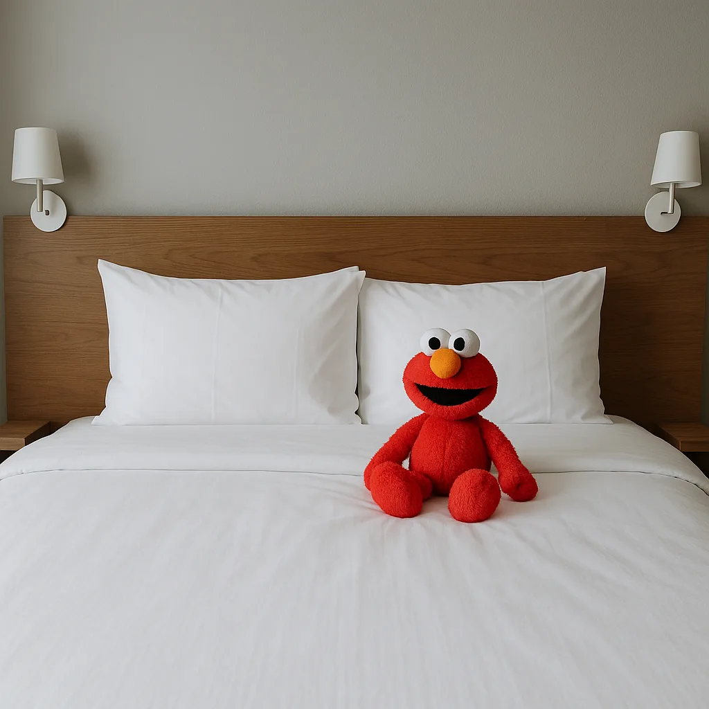Neatly Made Bed with White Sheets